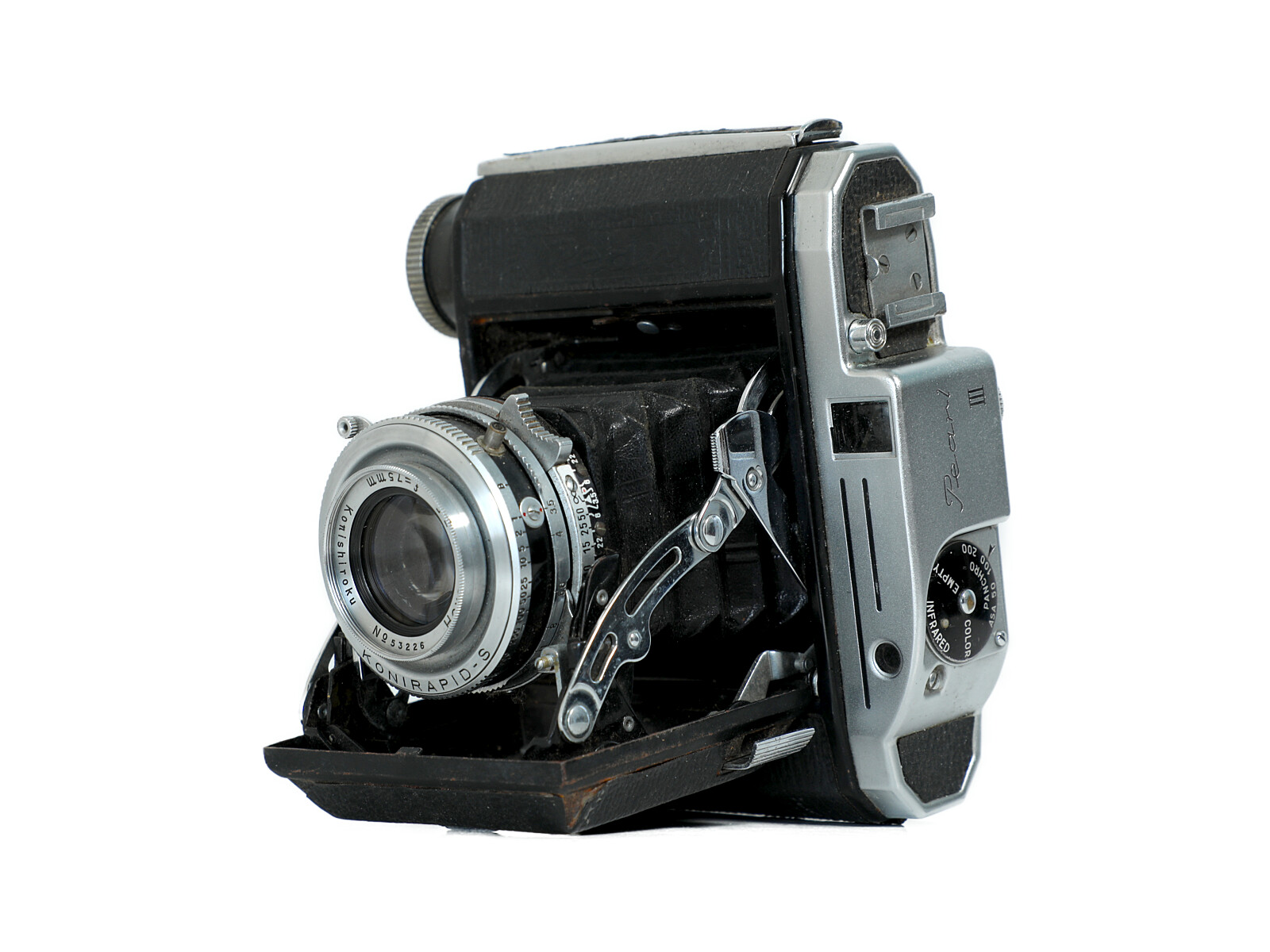 KONICA コニカ Pearl III Hexar Konishiroku 75mm F3.5